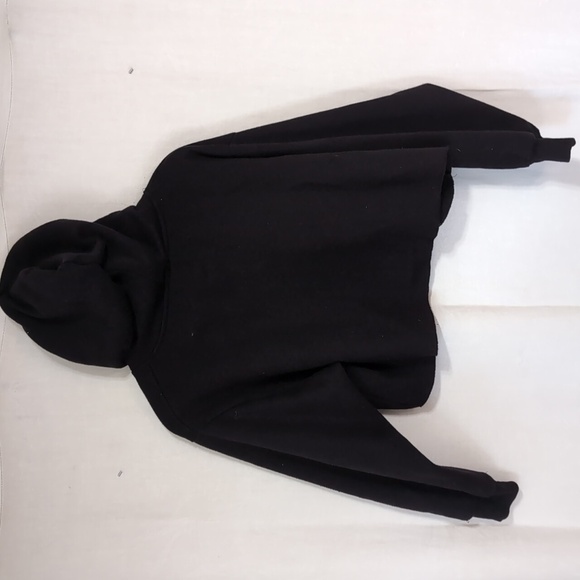 Be You Black Cropped Hooded Sweatshirt Oversized Size Small - Picture 7 of 7